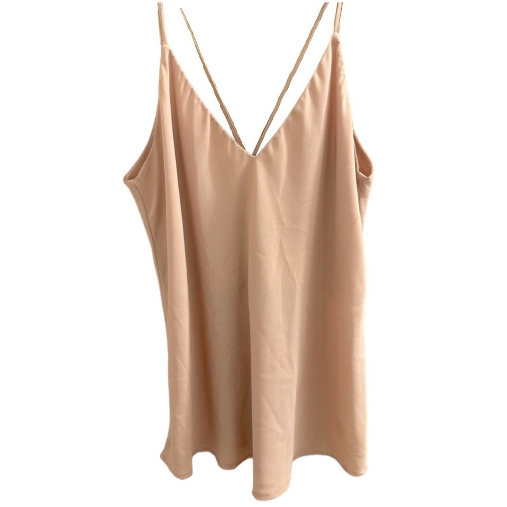 Blush pink blouse from Papaya women’s M medium summer tank top spaghetti strap